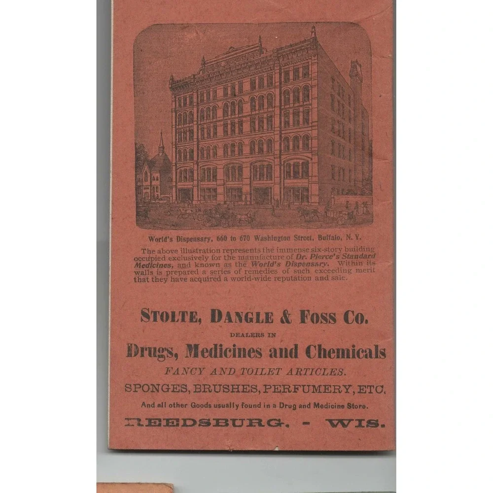 Antique Dr Pierce's Memorandum Book Worlds Dispensary Reedsburg WI VG-
